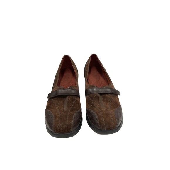 Casual Brown Suede Slip On Low Heel Walking Shoe Privo By Clark’s Size 8 - Picture 3 of 11
